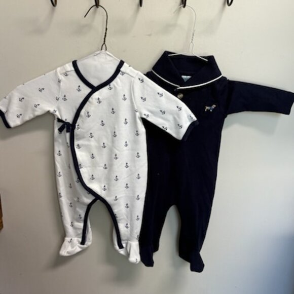 Infant Preppy Nautical Footed Romper Bundle: 0-3 months - Picture 2 of 10